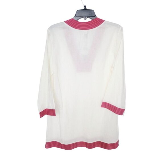 ❤️❤️Women Tunic M/L Vix Swimwear Ivory cherry Cover up Dress Cotton embroidered - Picture 2 of 6